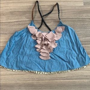 Ruffle detail tank top